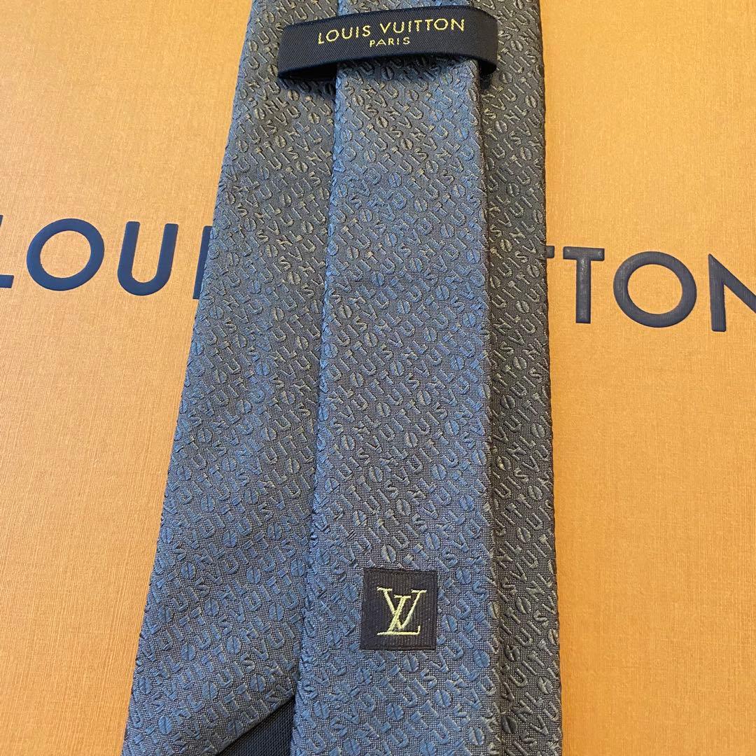 美品 LOUIS VUITTON ネクタイ ロゴマニア 茶系色 イタリア製 中古