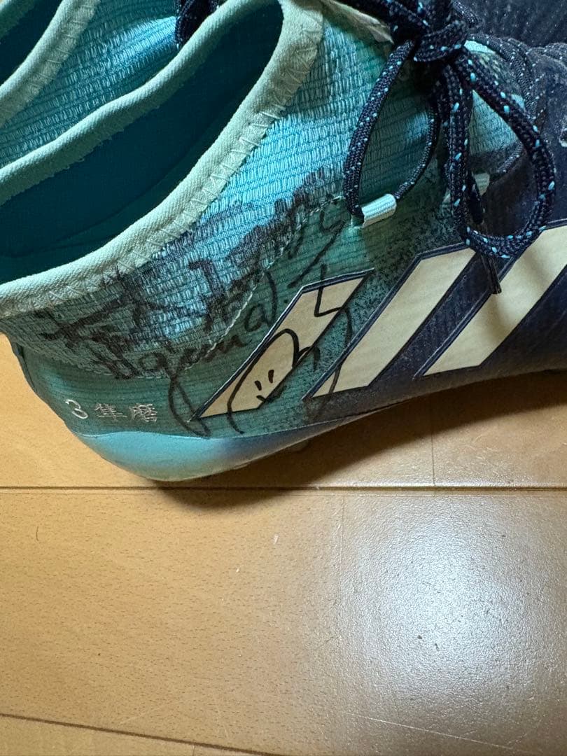 田中隼磨 直筆サイン入り、実着用スパイク 松本山雅 adidasエース17.1