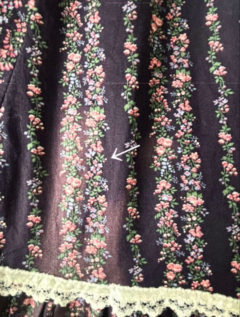 70's VINTAGEアメリカ購入ワンピース花柄フォークロアカントリー調古着