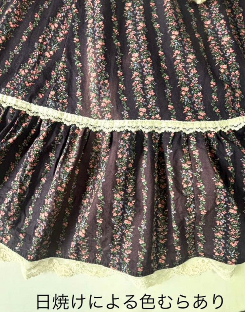 70's VINTAGEアメリカ購入ワンピース花柄フォークロアカントリー調古着