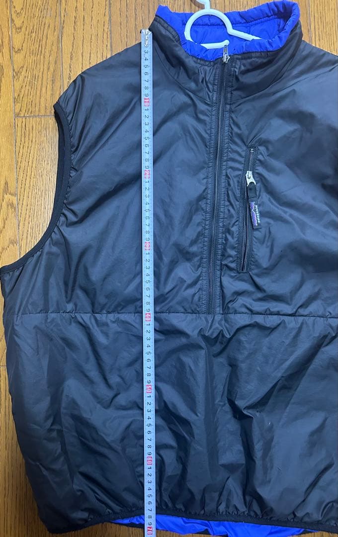 Patagonia ダウンベスト L 黒/青 パフボール puffball