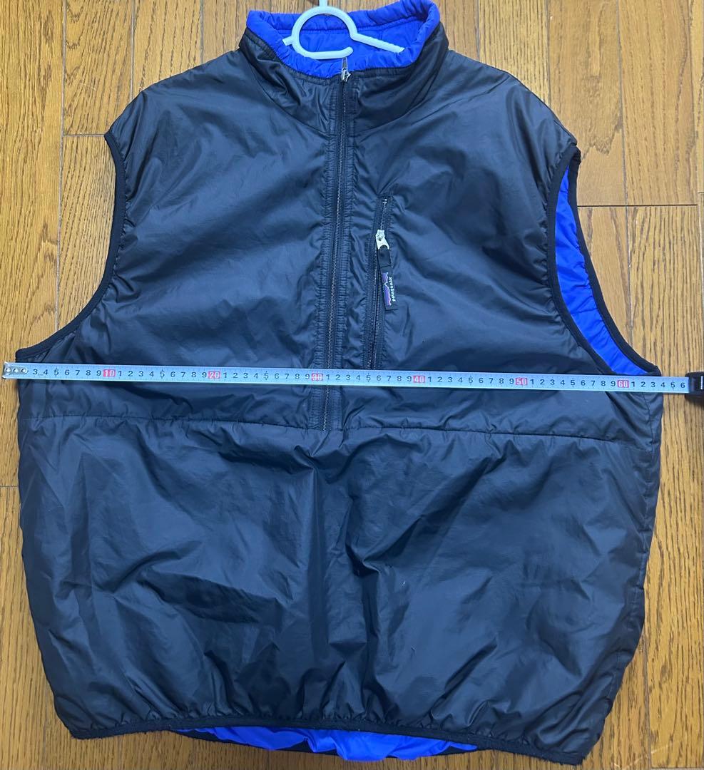 Patagonia ダウンベスト L 黒/青 パフボール puffball