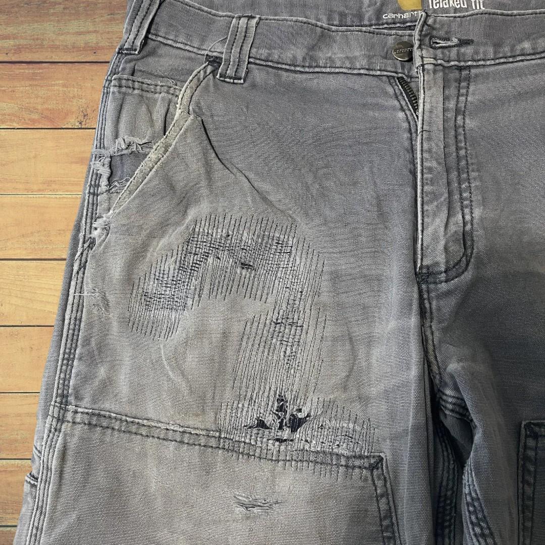 Carhartt ダブルニー ワークパンツ W32 メンズ グレー USA 古着