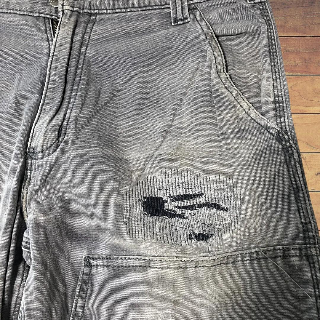 Carhartt ダブルニー ワークパンツ W32 メンズ グレー USA 古着