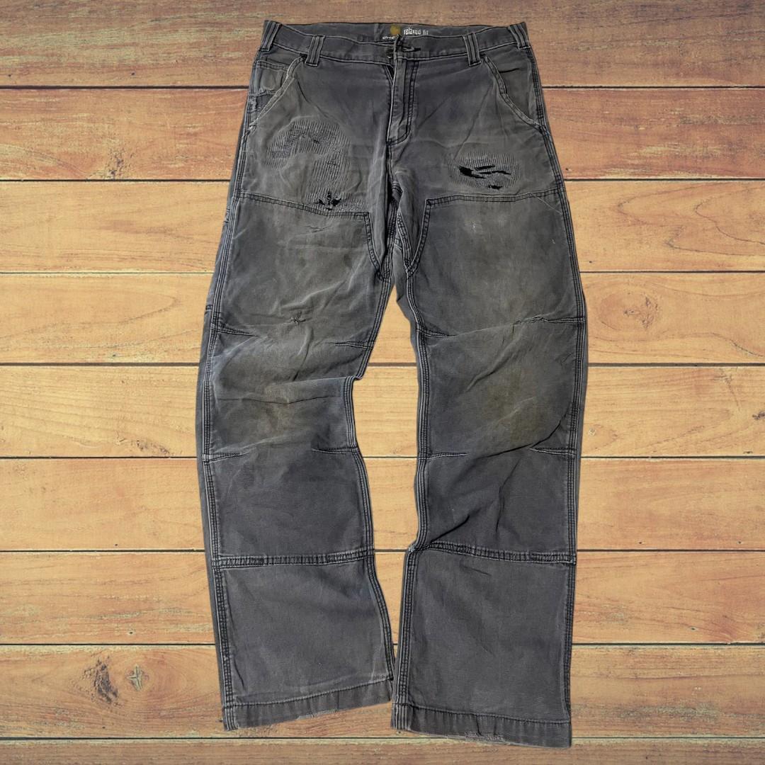 Carhartt ダブルニー ワークパンツ W32 メンズ グレー USA 古着
