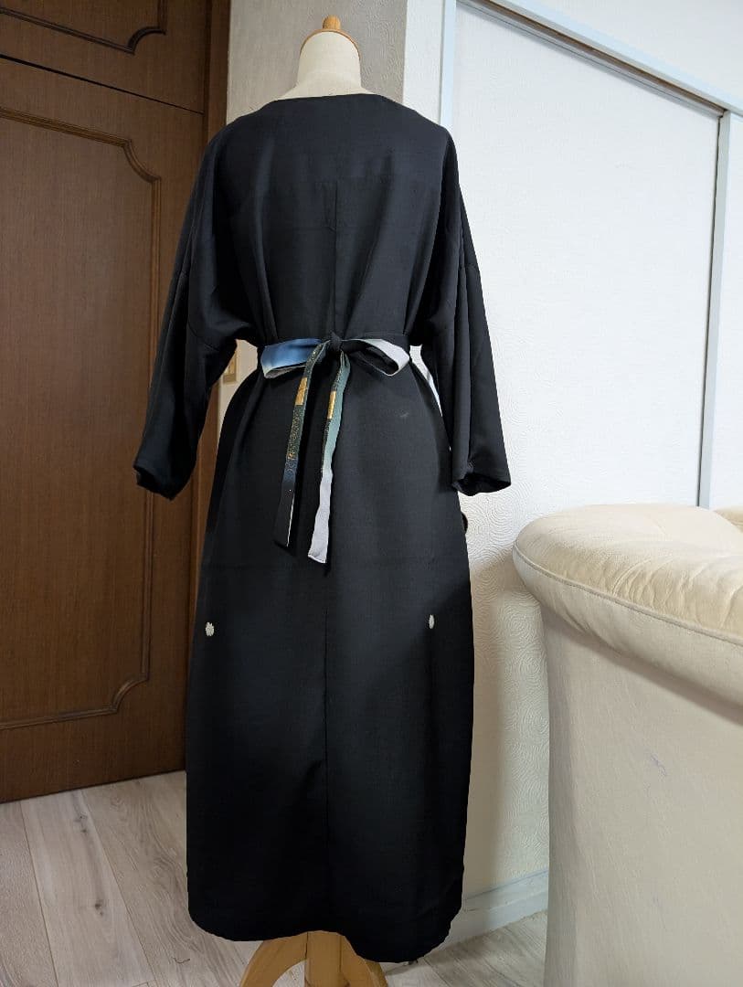 留袖ドレス着物リメイクロングワンピースМ〜Ｌ絹結婚式やパーティー宮参りなどに