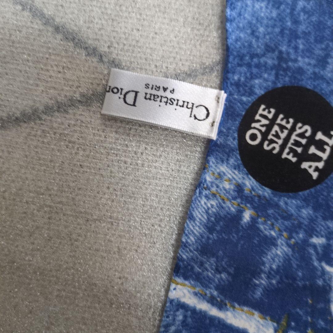 ディオール Christian Dior　スカーフ　ハンカチ　 デニム