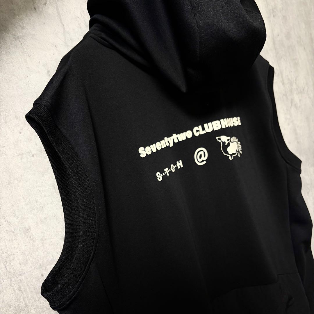【極美品】Seventytwo CLUBHOUSE フーディーベスト 黒