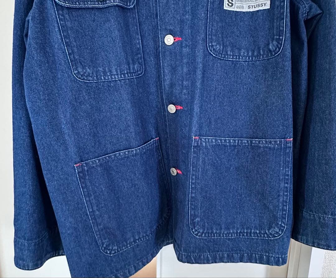 デニムジャケット90's STUSSY blue denim coverall