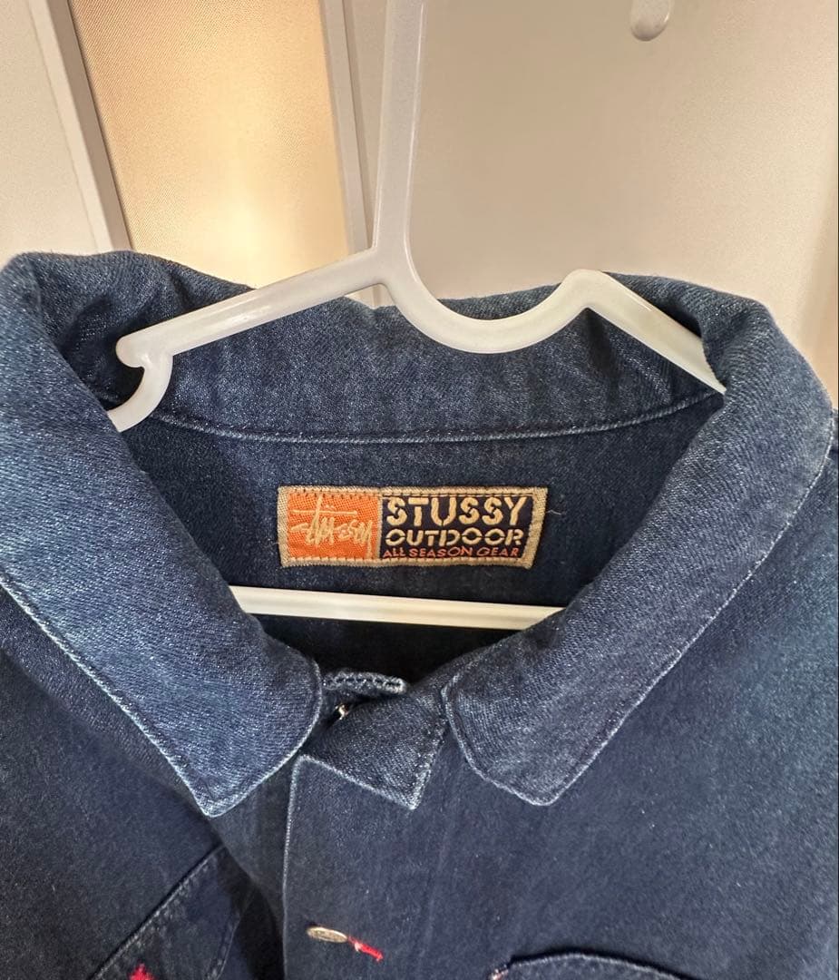 デニムジャケット90's STUSSY blue denim coverall