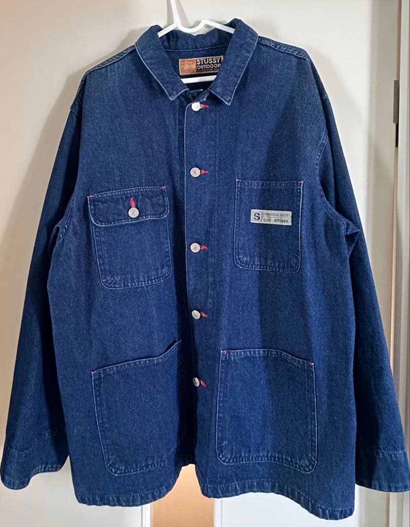 デニムジャケット90's STUSSY blue denim coverall
