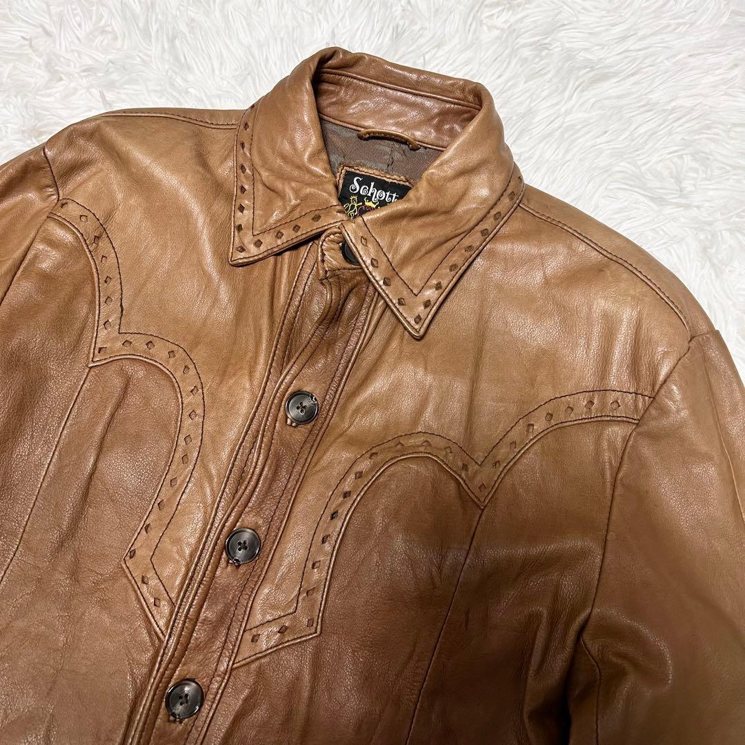 Schott ショット ウエスタン カウレザー ジャケット M メダリオン 本革