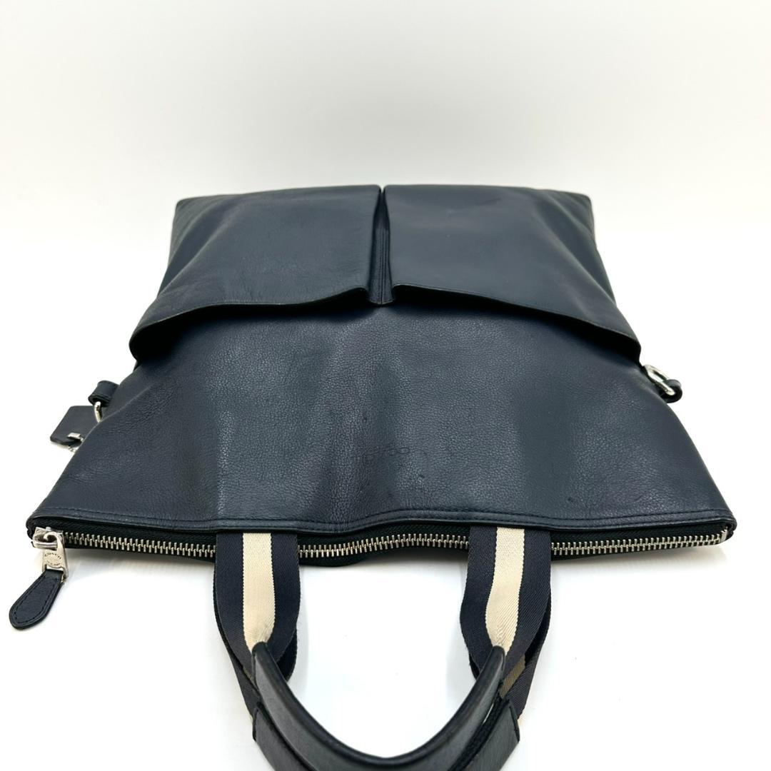 COACH コーチ チャールズ フォールドオーバー 2way トートバッグ 濃紺
