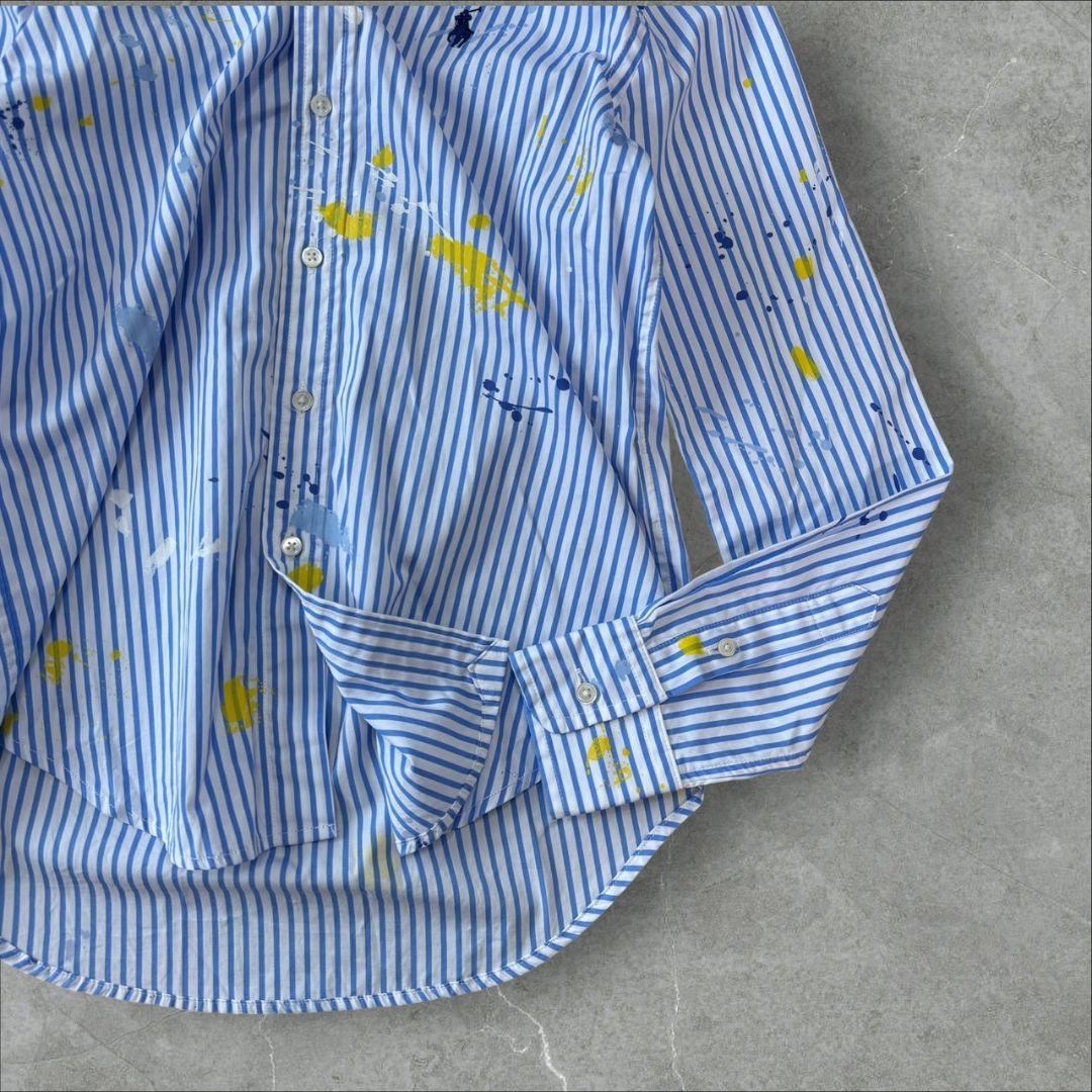 新品 RALPH LAUREN ラルフローレン ストライプ シャツ ペイント
