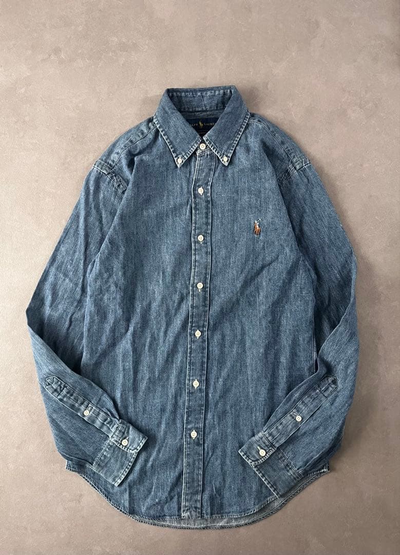 【定番】Ralph Lauren ボタンダウン デニム シャツ ダンガリー