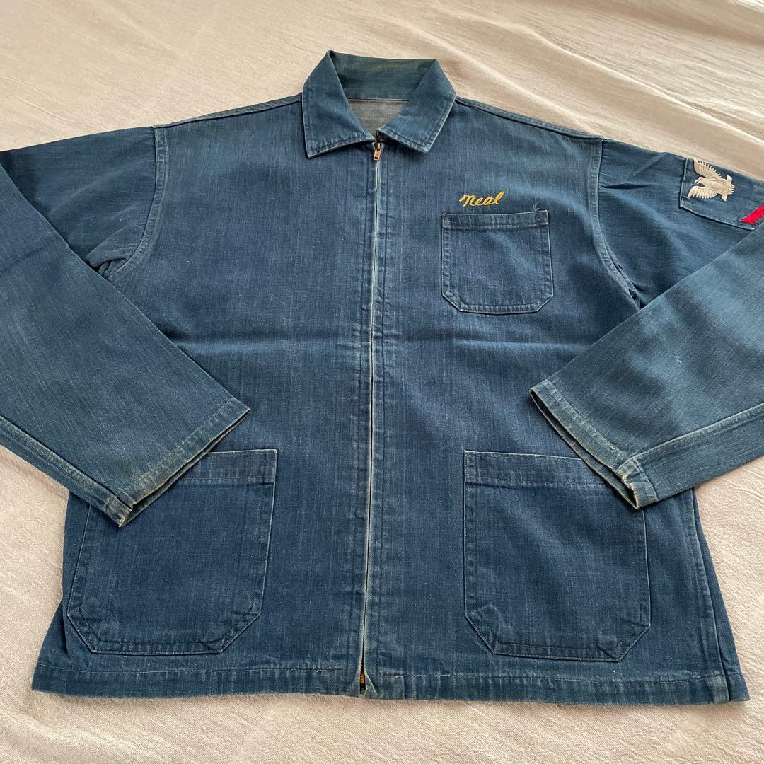 60s US navyスーベニア　ライトオンスデニムジャケット　ビンテージ赤ミミ