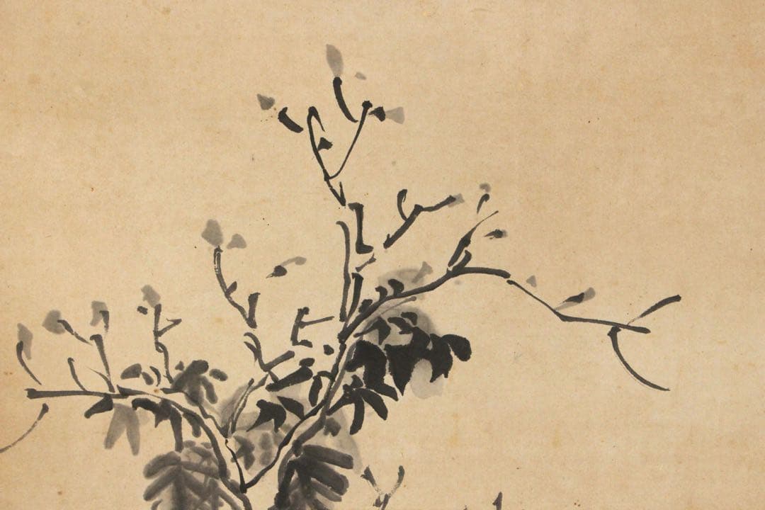 No5598 掛軸　貫名菘翁　三清之図　紙本　合箱/畳箱　日本画　古画　送料無料