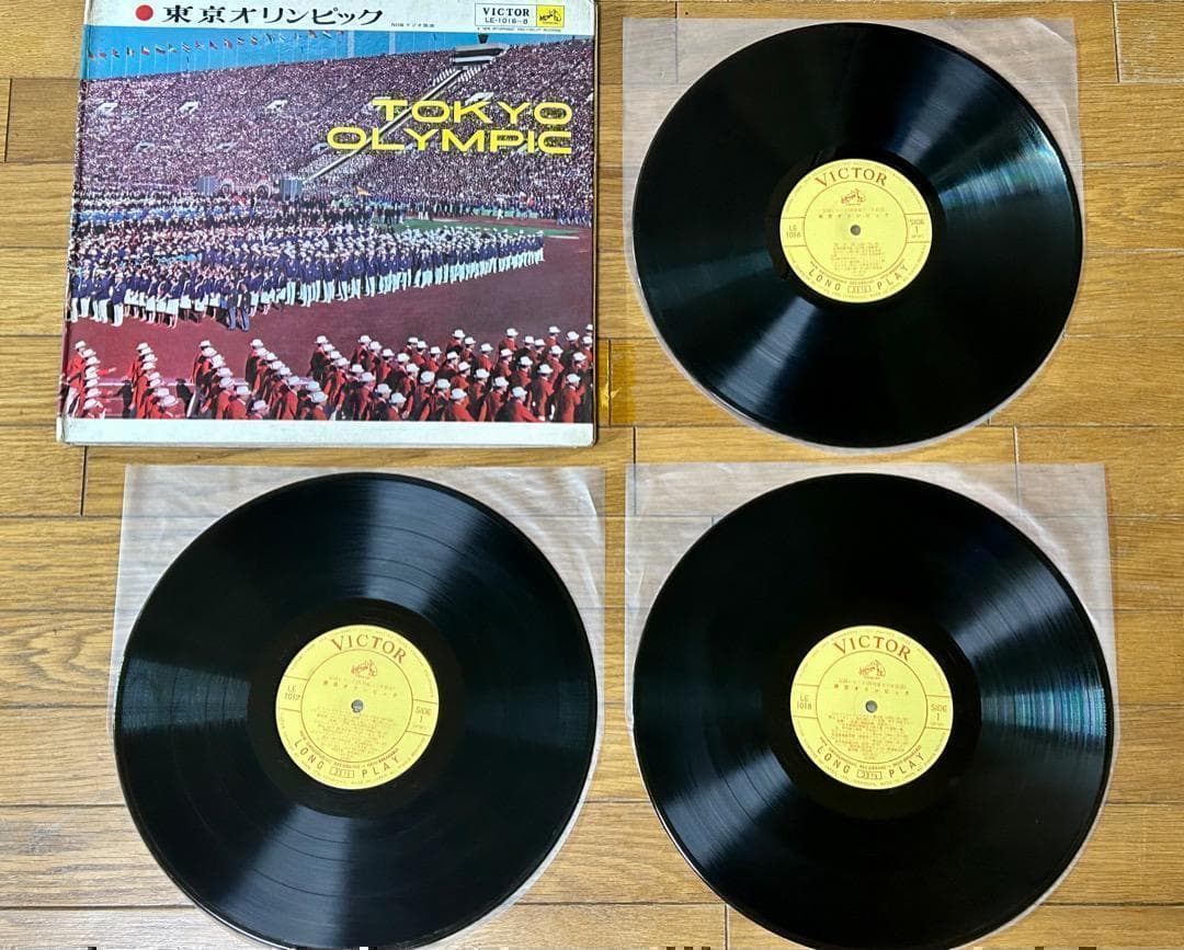 【稀少品】1964東京オリンピック NHKラジオ放送LP 3枚組