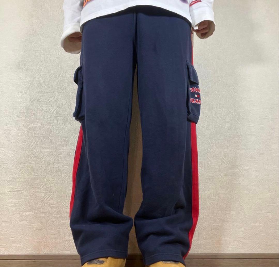 豪華刺繍90s希少  HILFGER スウェットカーゴパンツ B系