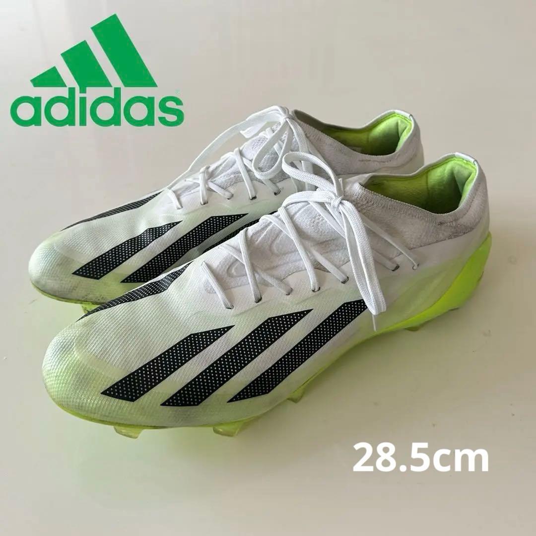 adidas ホワイト/グリーン サッカー　スパイクシューズ　28.5cm