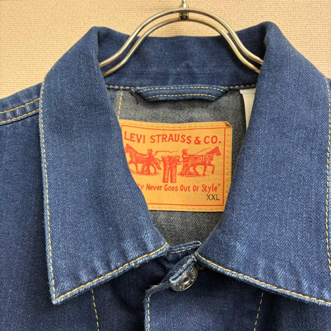 ビッグサイズ！Levi's デニムジャケットTYPE1 ダークブルー　XXL