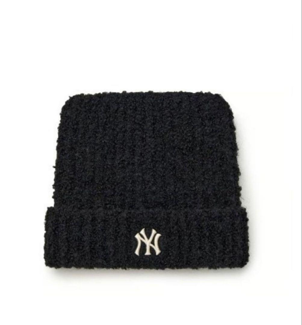 新品　MLB　KOREA-フワモコ　ビーニー【猫耳ビーニー】紐なし