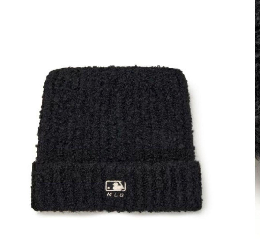 新品　MLB　KOREA-フワモコ　ビーニー【猫耳ビーニー】紐なし