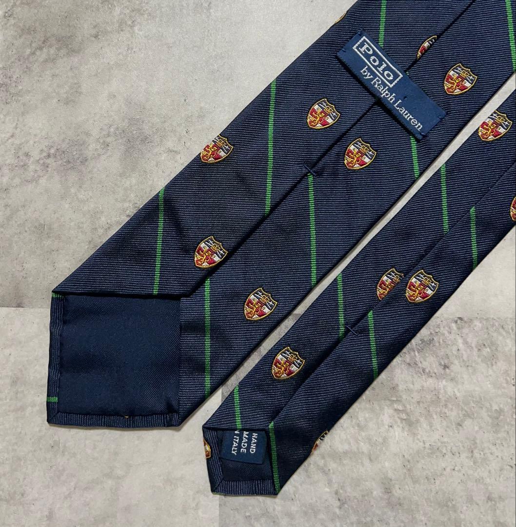 Polo by Ralph Lauren ネクタイ エンブレム刺繍 レジメンタル