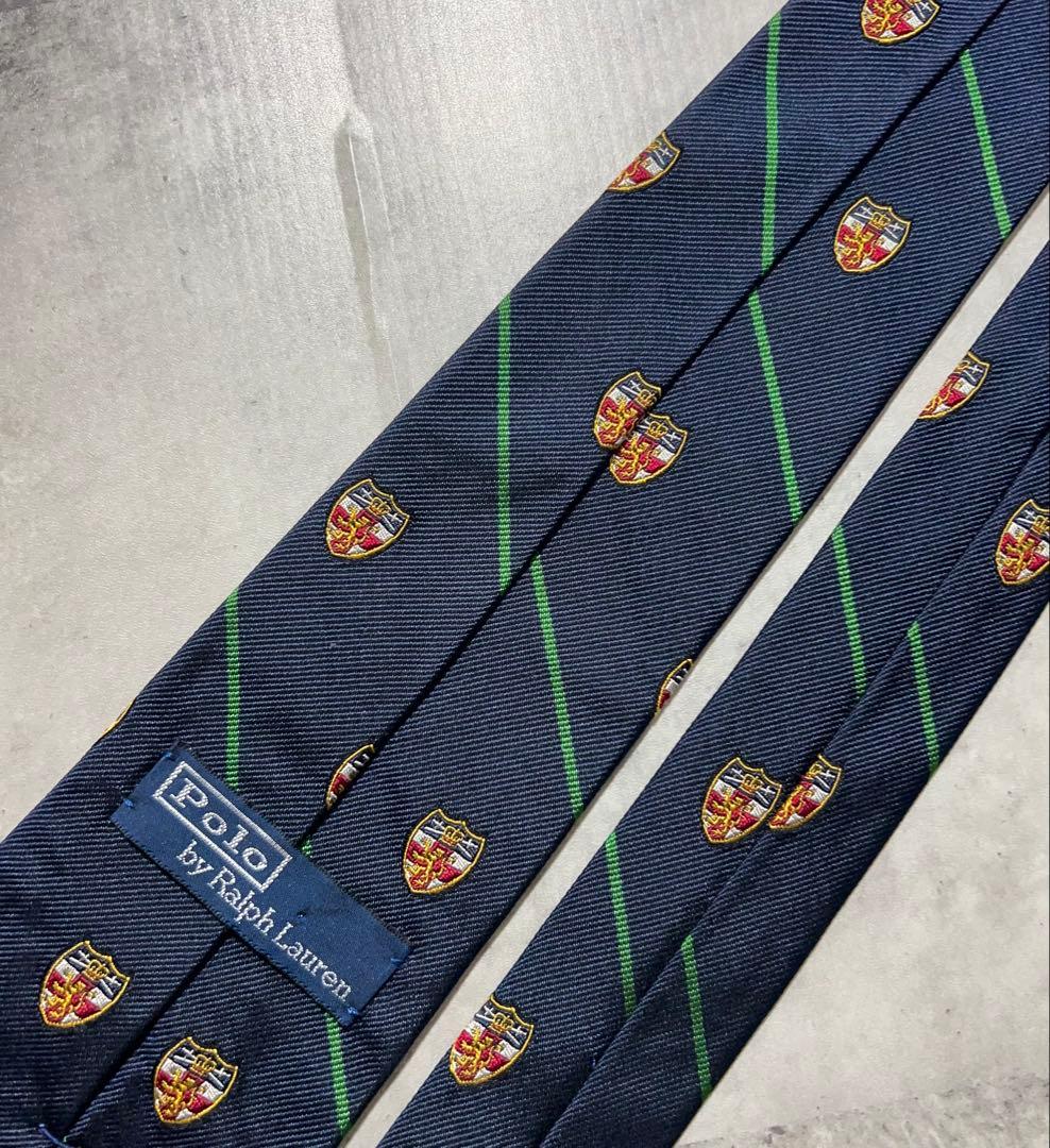 Polo by Ralph Lauren ネクタイ エンブレム刺繍 レジメンタル