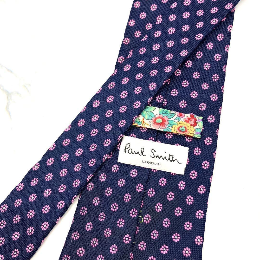 ◆せブランド専用◆Paul Smith ネクタイ 紺色 花柄 高級感