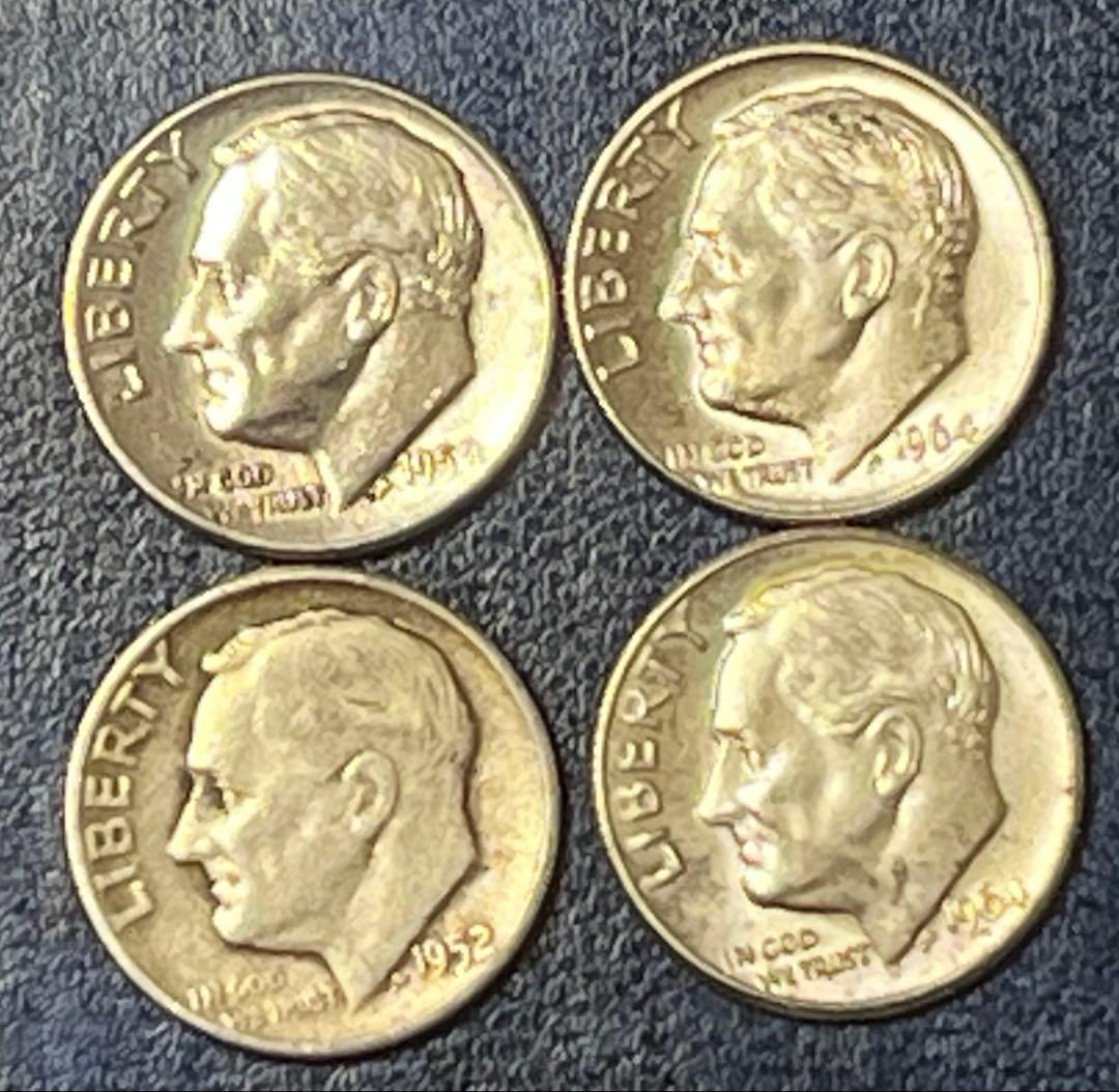 アメリカ　USA 1ダイム　10セント 銀貨　10枚