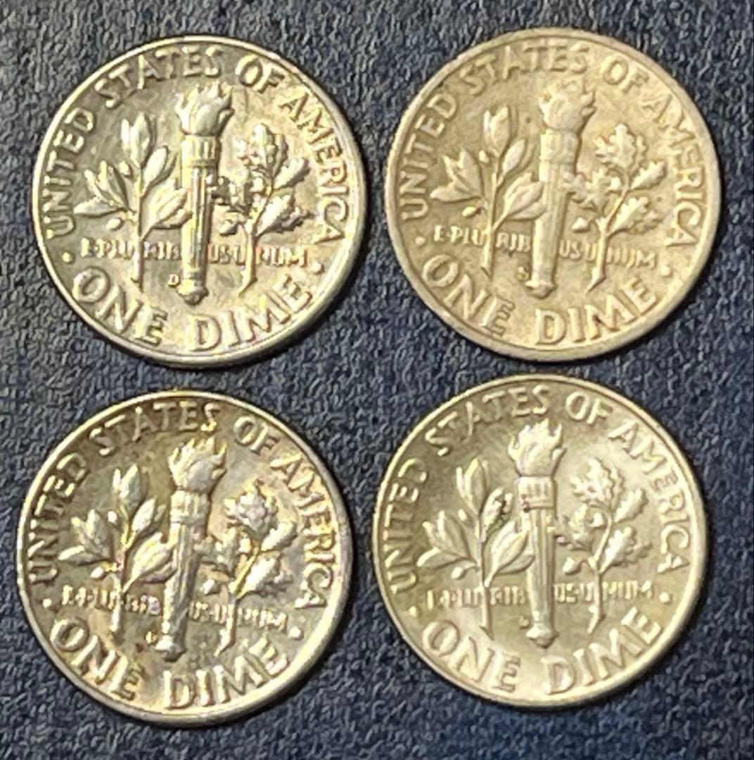 アメリカ　USA 1ダイム　10セント 銀貨　10枚