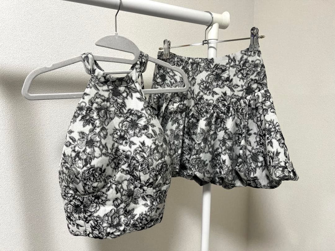 【ROBE de FLEURS/ローブドフルール】グレー　Sサイズ　ミニドレス