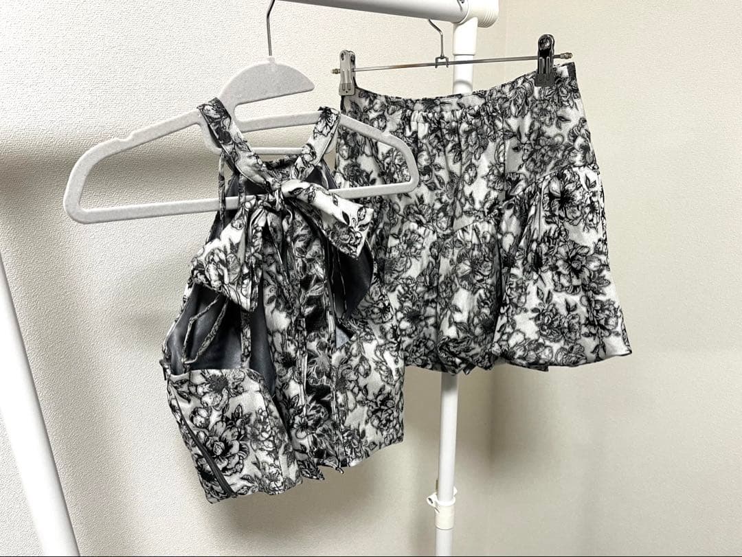 【ROBE de FLEURS/ローブドフルール】グレー　Sサイズ　ミニドレス