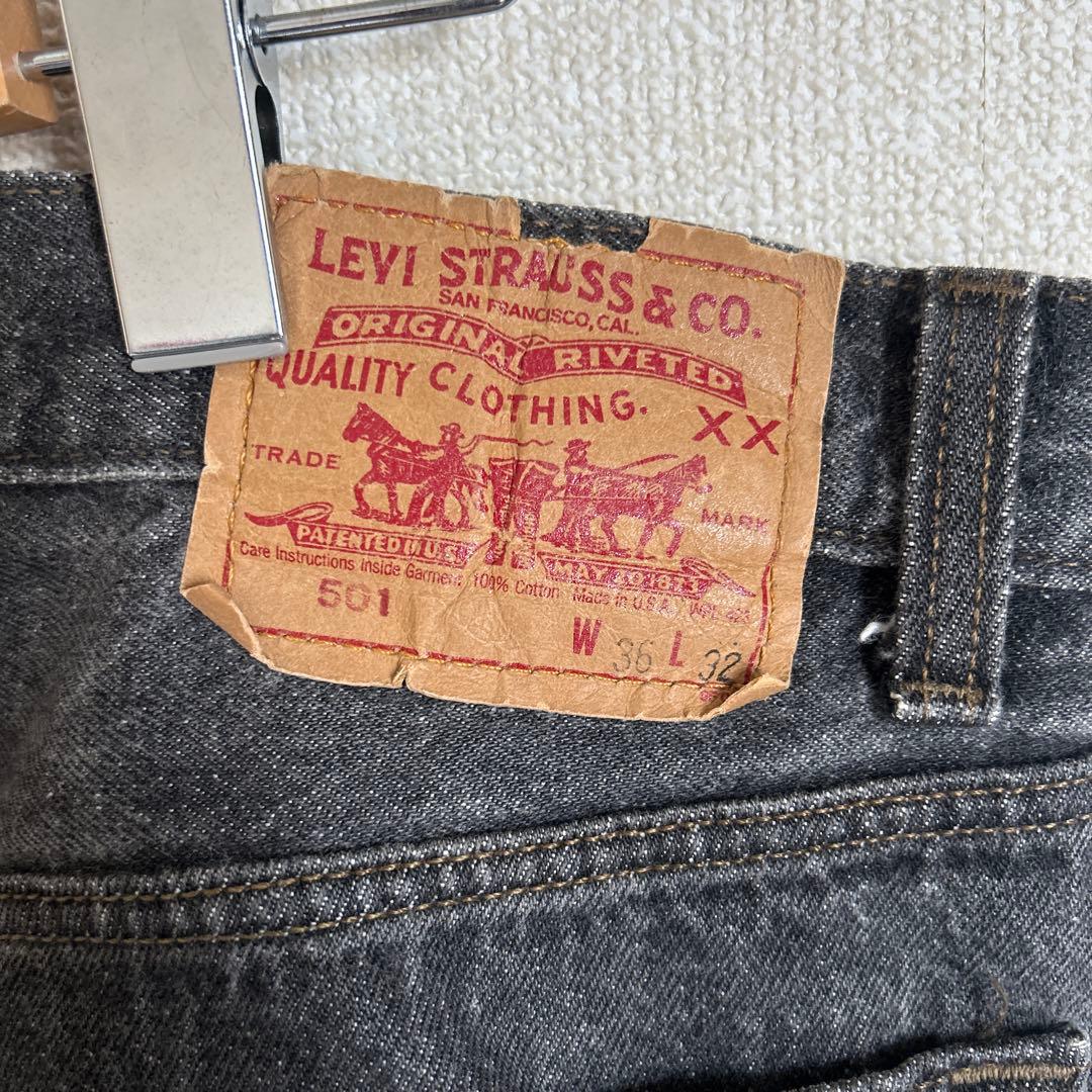 80’s LEVI'S 501 ブラックデニム 先染め　W36 L32
