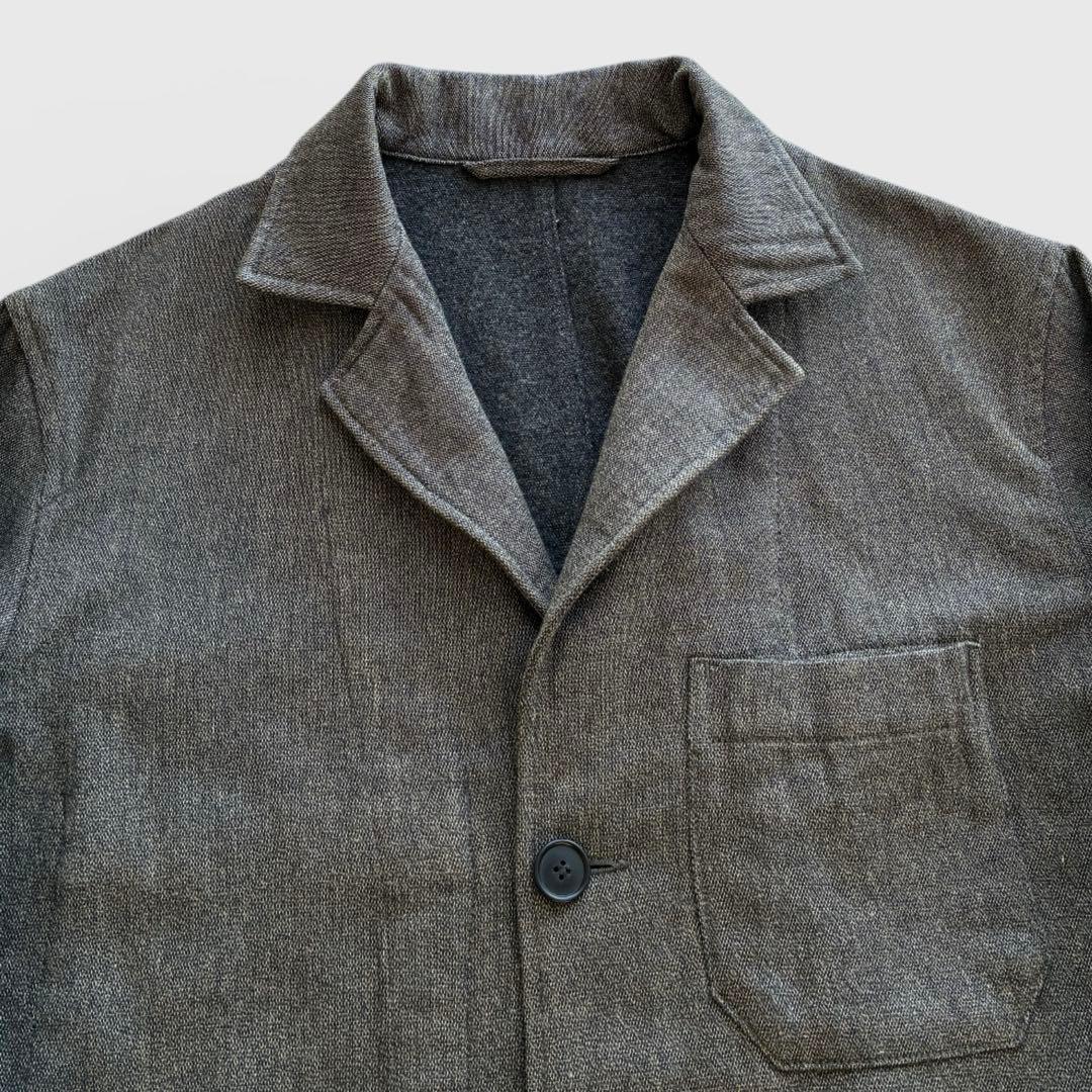 J.S STEAD ショップコート L 黒シャン ごま塩