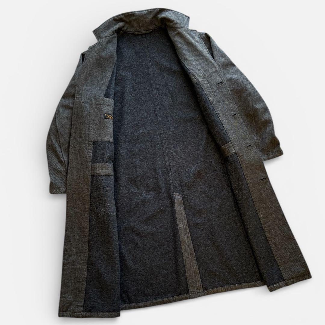 J.S STEAD ショップコート L 黒シャン ごま塩