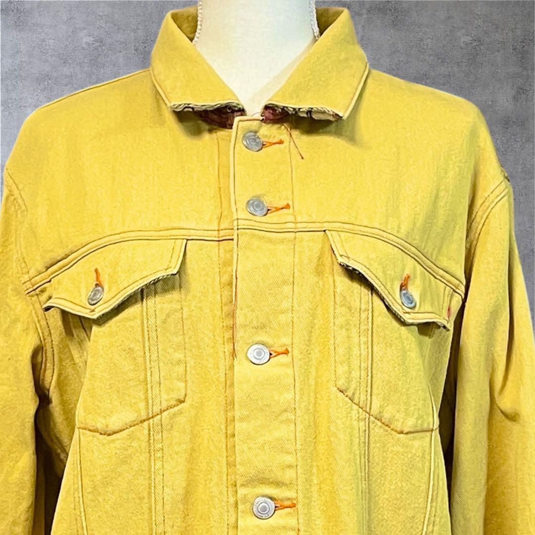 【美品】河谷シャツ Ejan! イージャン！ イエロー メンズXL ユニセックス