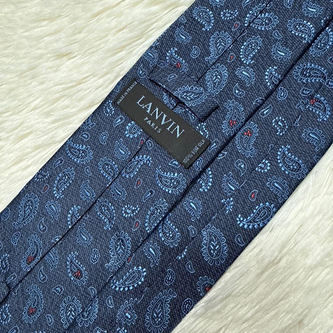 【未使用級】Lanvin ネクタイ　高級シルク　ペイズリー　ジャガード