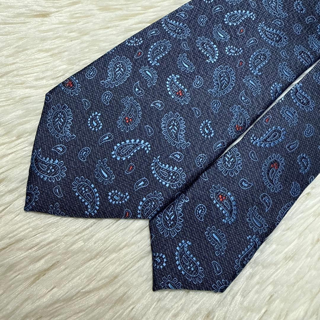【未使用級】Lanvin ネクタイ　高級シルク　ペイズリー　ジャガード