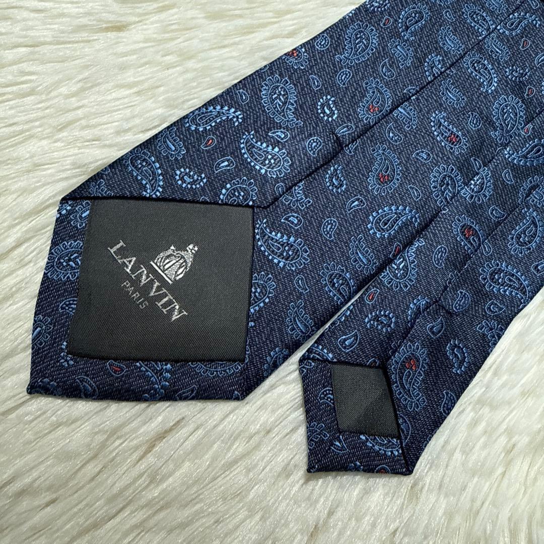 【未使用級】Lanvin ネクタイ　高級シルク　ペイズリー　ジャガード