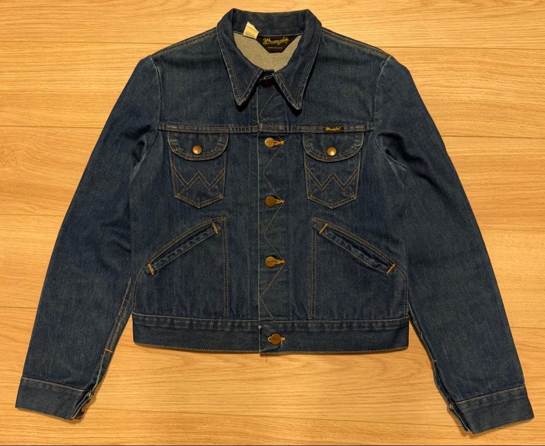80s USA製 Wrangler 902 デニムジャケット 短丈 古着