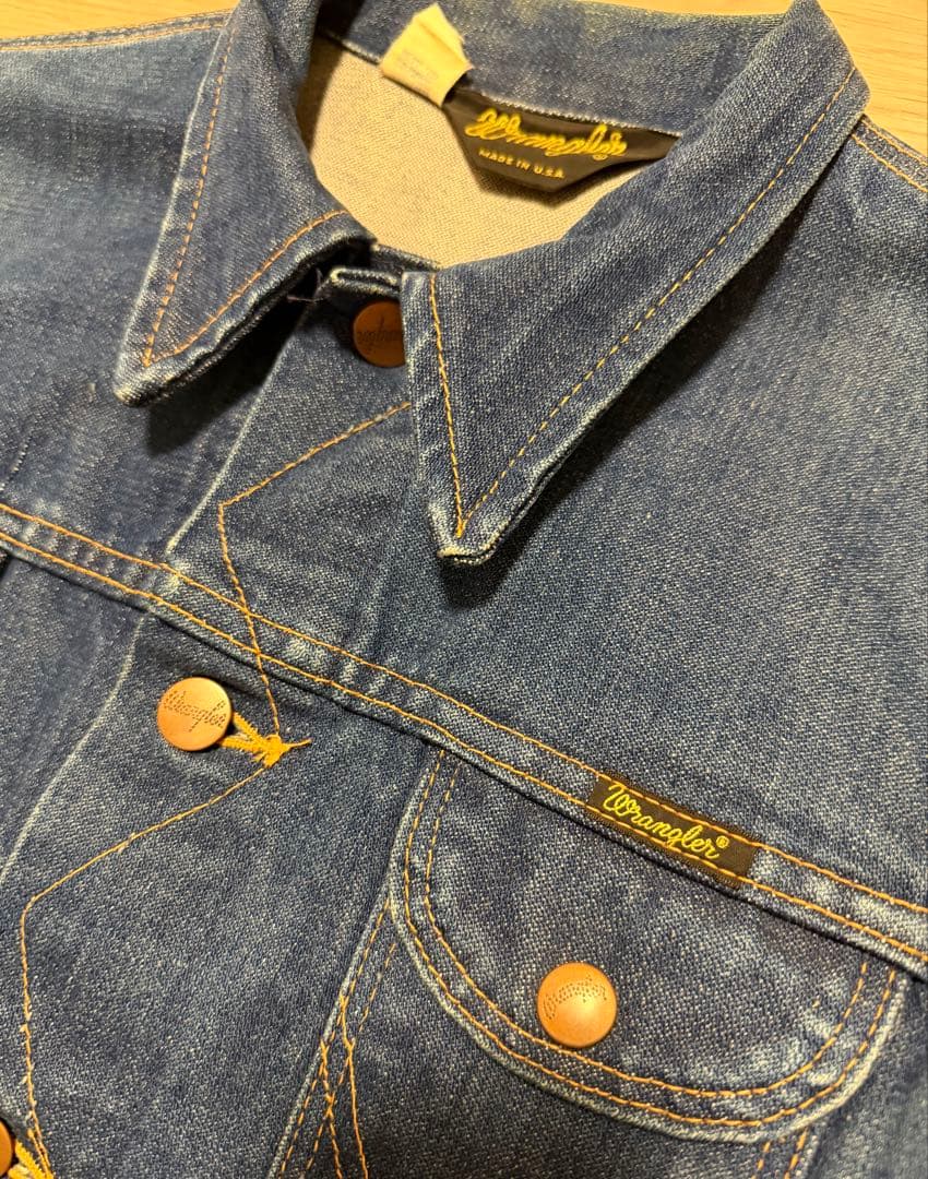 80s USA製 Wrangler 902 デニムジャケット 短丈 古着