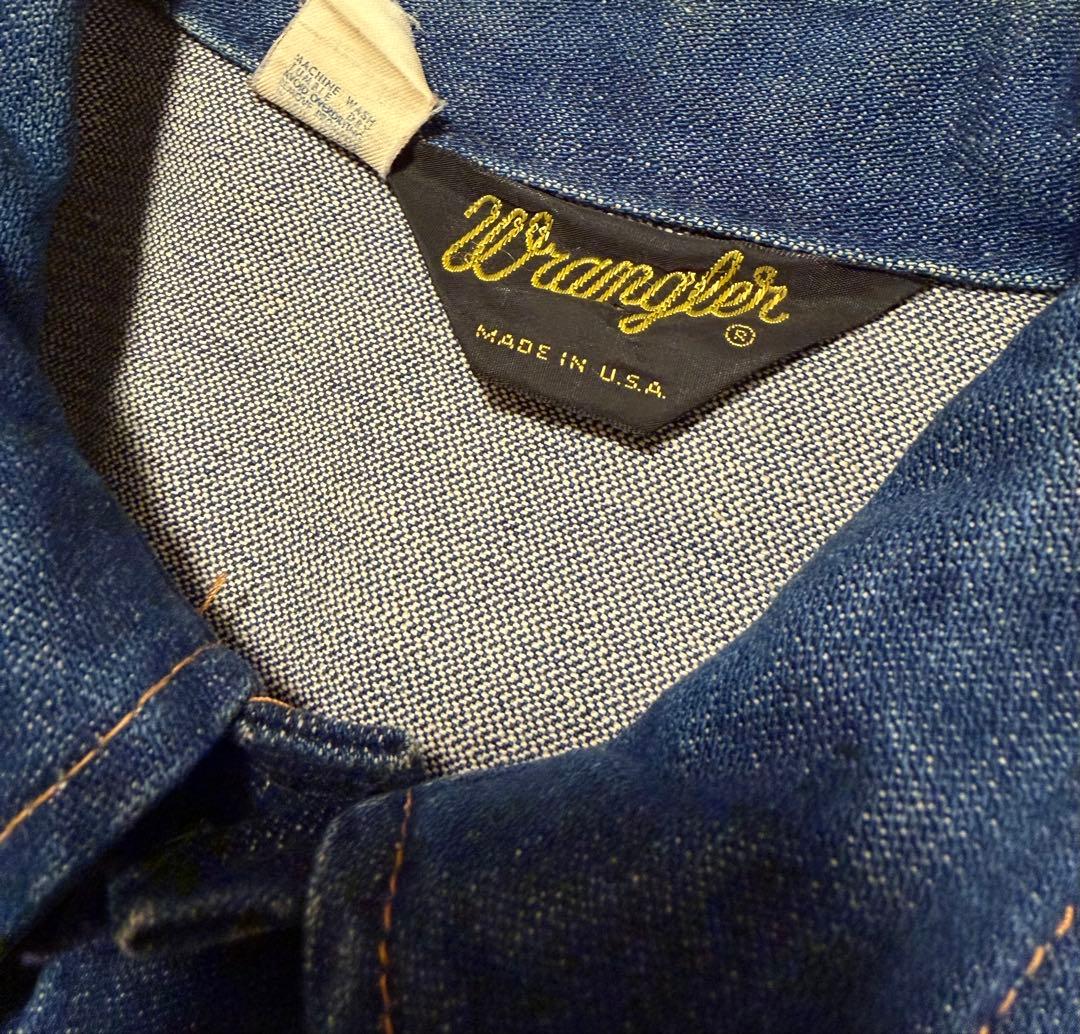80s USA製 Wrangler 902 デニムジャケット 短丈 古着