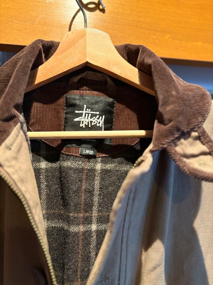 Stussy ステューシー ワークジャケット 裏地ブランケット サイズL