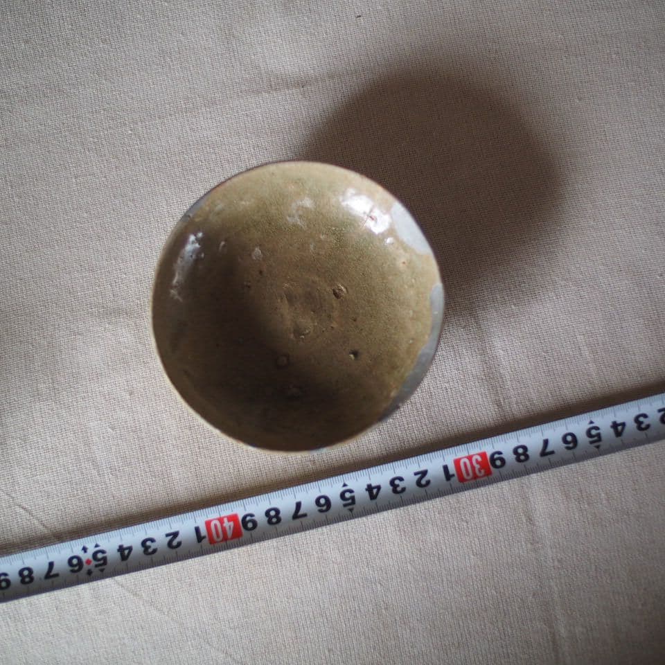 茶色の丸型皿 古道具古唐津 古陶 骨董 古美術