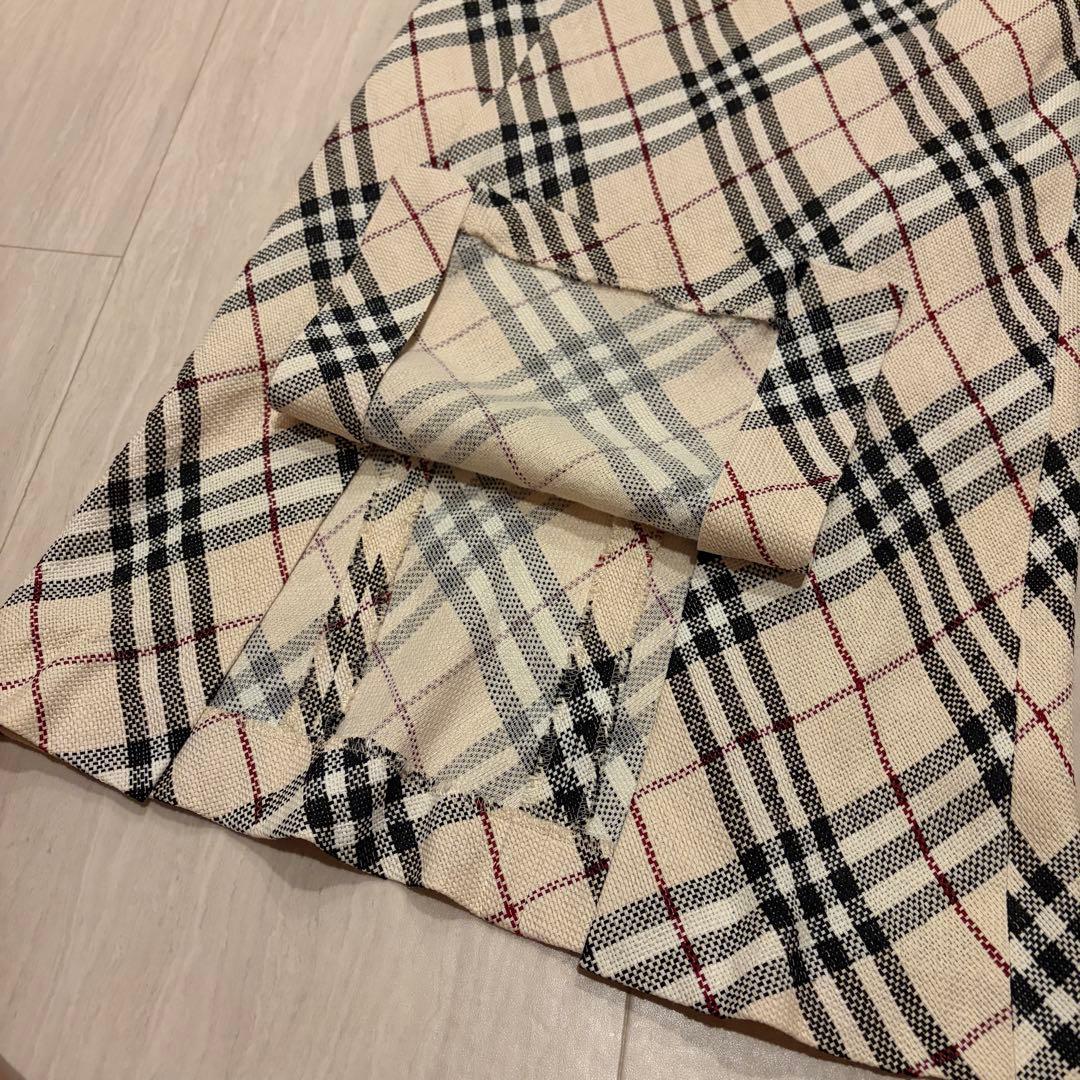 【美品】 BURBERRY ノバチェックノースリーブ ワンピース 38 M 襟付