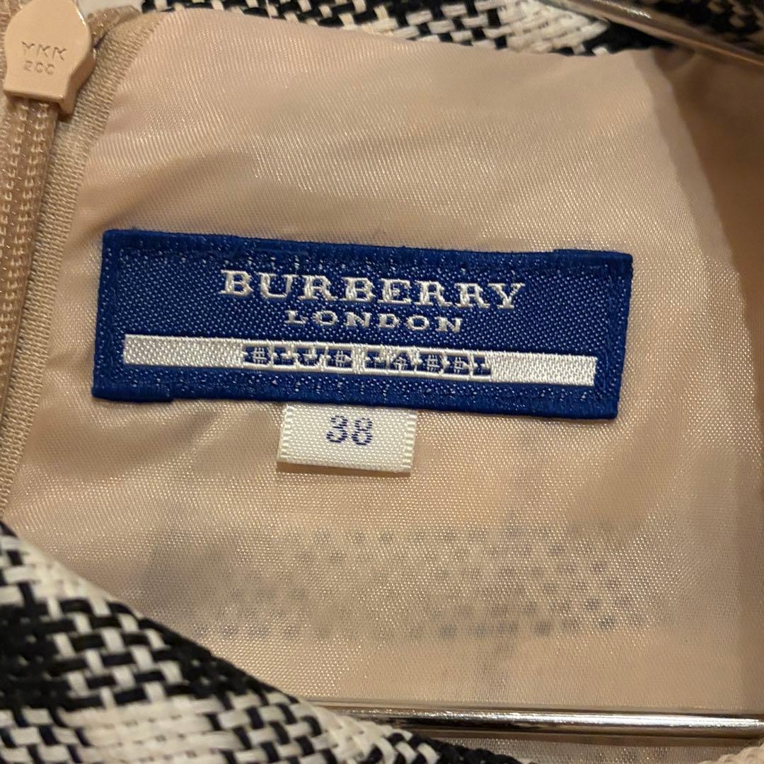 【美品】 BURBERRY ノバチェックノースリーブ ワンピース 38 M 襟付