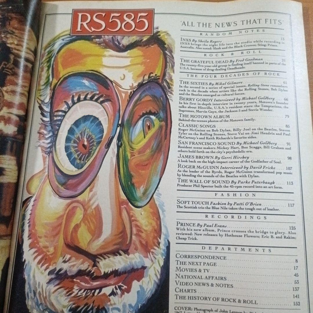 JOHN LENNON 表紙 ROLLING STONE誌 1990年8月