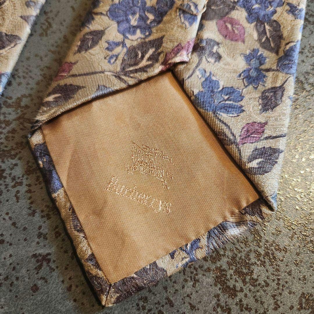 Burberry's 花柄 ネクタイ バーバリー 派手 美品 人気 ベージュ